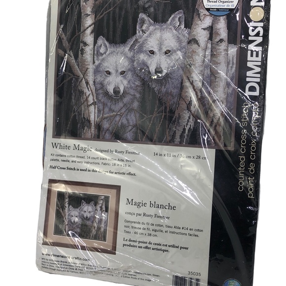 Dimensions WOLF Counted Cross-Stitch Kit White Magic #35035 -Vintage 2000 - Picture 1 of 10